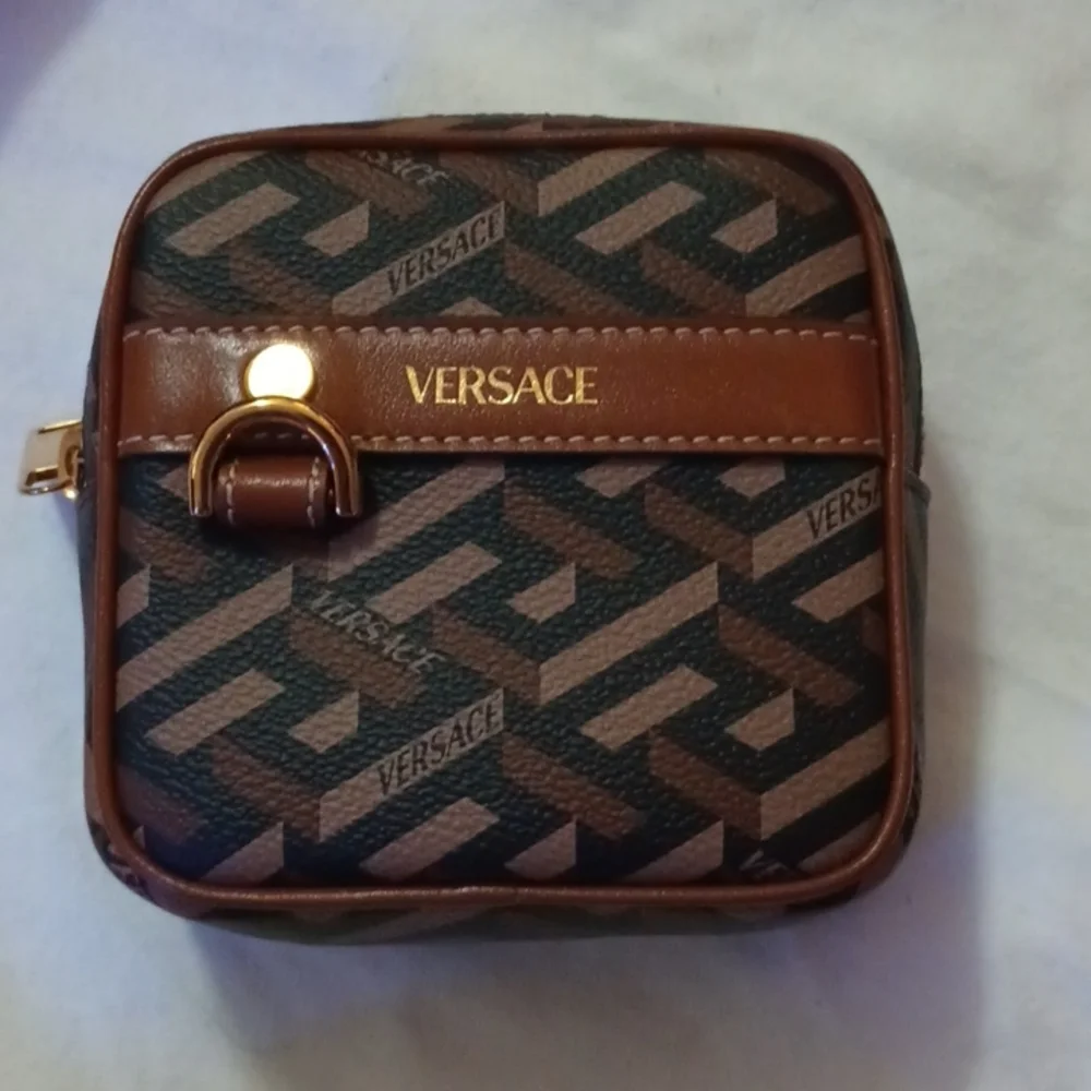Versace Monogram Greca Coated Canvas Hobo bag w/Greca Printed Compact Zip Wallet - Picture 14 of 16